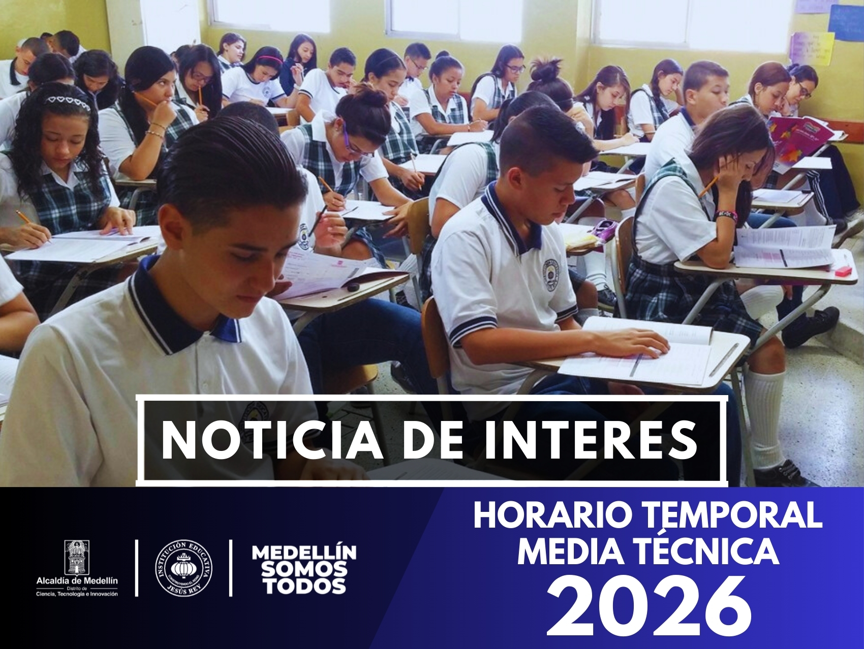 Media Técnica 10 y 11 trabajará con horario temporal del lunes 2 al viernes 6 de febrero de 2026 mientras se realizan procesos de matrícula. Las clases se mantienen según grupo y especialidad.